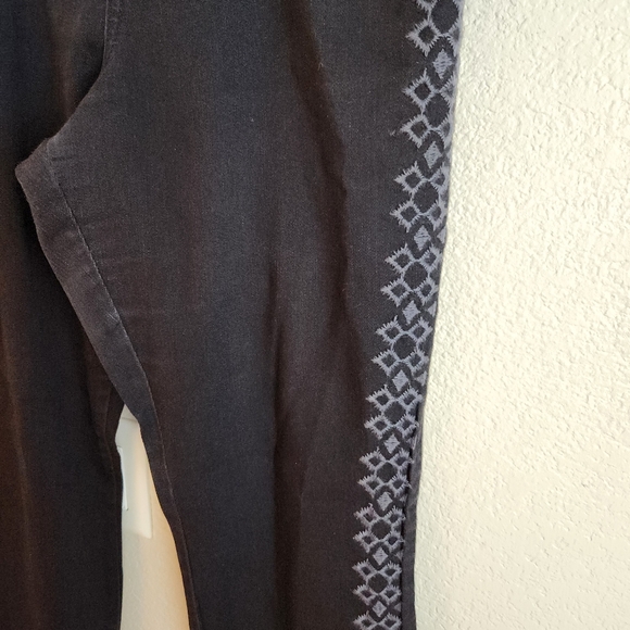 NYDJ Ami Black Side Embroidered Skinny Legging Jeans Size 12 - Picture 9 of 11